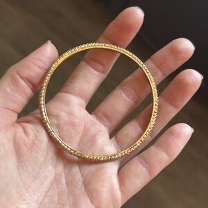 American Vintage Gold tone crystal Tennis Bracelet Minimalist Design bangle